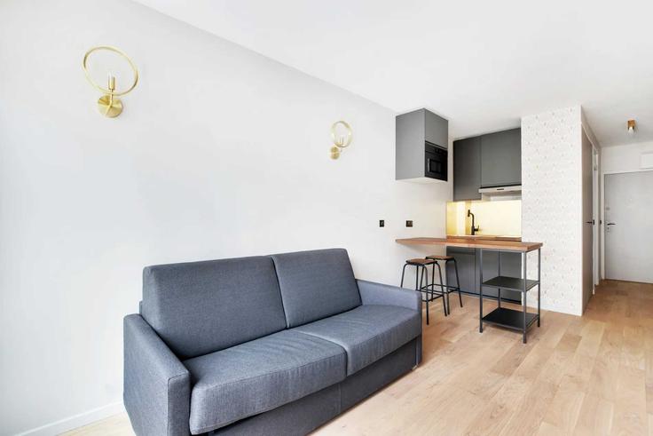 Elegantly designed living room with modern furnishings in an apartment at Building Rue de la Pompe - checkmyguest - 1223326 in 16th arrondissement, Paris