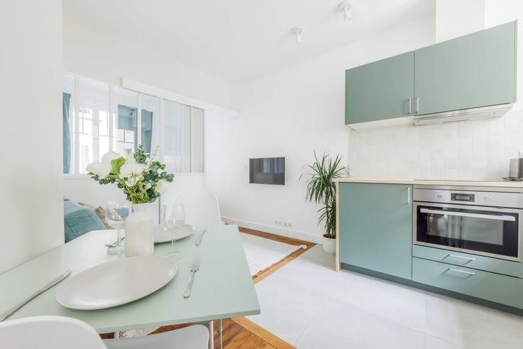 Elegantly designed living room with modern furnishings in an apartment at Building Rue de Nantes - checkmyguest - 1052698 - PAR in 19th arrondissement, Paris