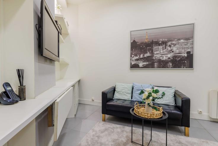 Elegantly designed living room with modern furnishings in an apartment at Building Rue Guynemer - checkmyguest - 1350876 in 6th arrondissement, Paris