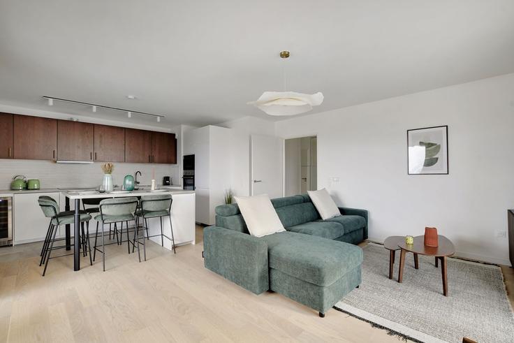 Salle de séjour élégante avec mobilier moderne dans un appartement à Building Rue Camille Claudel - checkmyguest - 1348244 à Clichy, Clichy