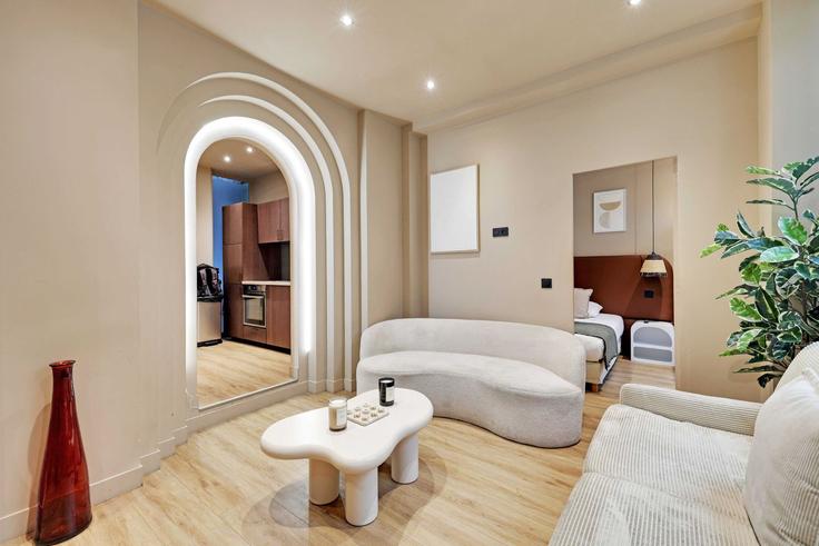 Elegantly designed living room with modern furnishings in an apartment at Building Rue du Plâtre - checkmyguest - 1348346 in 3rd arrondissement, Paris