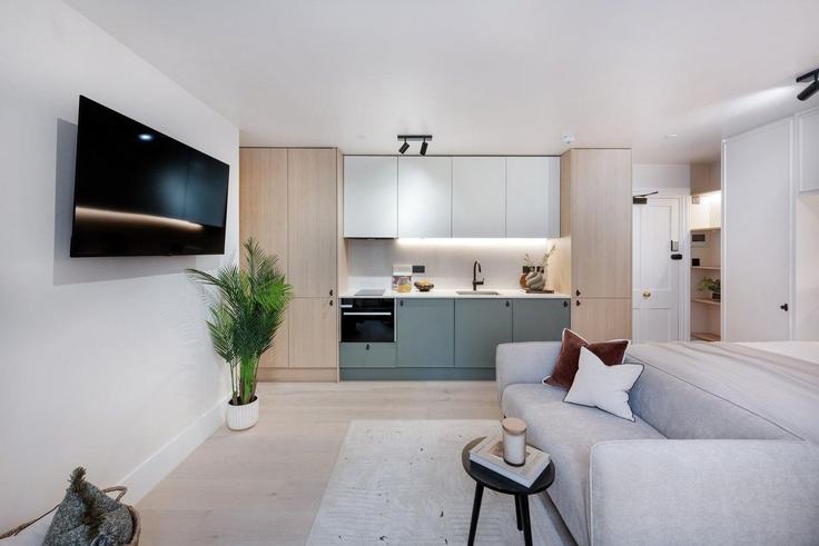 Salle de séjour élégante avec mobilier moderne dans un appartement à Building Kensington Gardens Square - city-relay-rr - 1506388 à City of Westminster, London