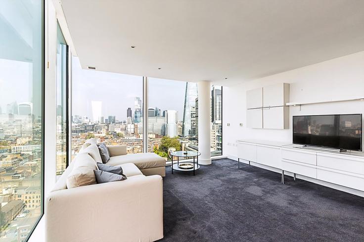 Elegante sala de estar con mobiliario moderno en un apartamento en Building Empire Square West - city-relay - 1382602 en London Borough of Southwark, London