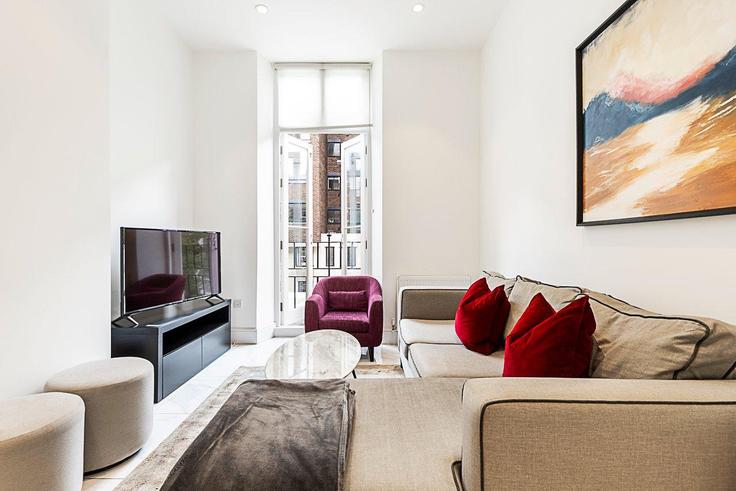 Elegante sala de estar con mobiliario moderno en un apartamento en Building Harley Street - city-relay - 1237218 - LON en City of Westminster, London Elegante sala de estar con mobiliario moderno en un apartamento en Building Harley Street - city-relay - 1237218 - LON en City of Westminster, London