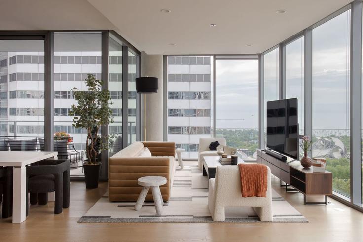 Building E Randolph St - cloud9-guesty - 1029627 - CHI adresindeki bir dairede modern mobilyalarla zarif bir şekilde tasarlanmış oturma odası Chicago, Chicago