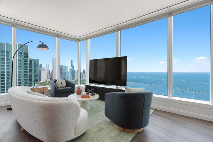 Elegant gestaltetes Wohnzimmer mit moderner Einrichtung in einer Wohnung im Building South Michigan Avenue - cloud9-guesty - 1287547 - CHI in Chicago, Chicago Elegant gestaltetes Wohnzimmer mit moderner Einrichtung in einer Wohnung im Building South Michigan Avenue - cloud9-guesty - 1287547 - CHI in Chicago, Chicago