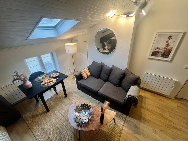 Elegante sala de estar con mobiliario moderno en un apartamento en Building Rue de Créqui - cocon-agency - 1364723 en 6th arrondissement, Lyon Elegante sala de estar con mobiliario moderno en un apartamento en Building Rue de Créqui - cocon-agency - 1364723 en 6th arrondissement, Lyon