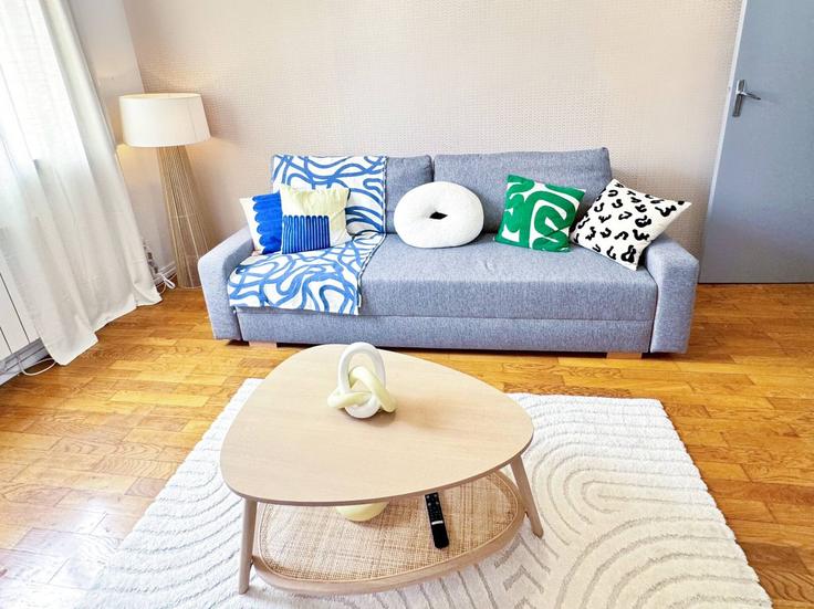 Elegant gestaltetes Wohnzimmer mit moderner Einrichtung in einer Wohnung im Building Rue Etienne Richerand - cocon-agency - 1364752 in 3rd arrondissement, Lyon Elegant gestaltetes Wohnzimmer mit moderner Einrichtung in einer Wohnung im Building Rue Etienne Richerand - cocon-agency - 1364752 in 3rd arrondissement, Lyon