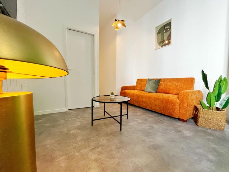 Saint-Fons Saint-FonsのBuilding Rue François Vincent Raspail - cocon-agency - 1364766のアパートメントにある、モダンな家具を備えたエレガントなデザインのリビングルーム