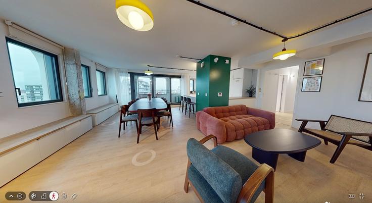 Elegant gestaltetes Wohnzimmer mit moderner Einrichtung in einer Wohnung im Building Rue de l'Amiral Roussin - colonies-1 - 1542010 in 15th arrondissement, Paris Elegant gestaltetes Wohnzimmer mit moderner Einrichtung in einer Wohnung im Building Rue de l'Amiral Roussin - colonies-1 - 1542010 in 15th arrondissement, Paris
