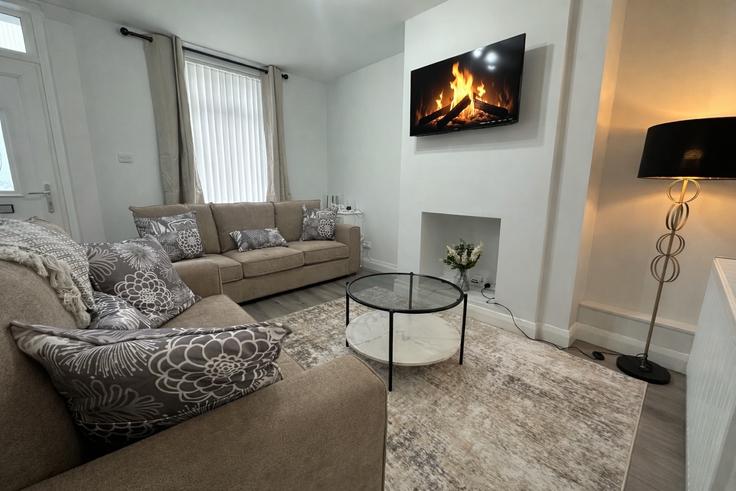 Belfast, Belfast에 위치한 Building Empire Street - comfy-belfast-stays - 1524818 유닛의 세련된 인테리어가 돋보이는 거실