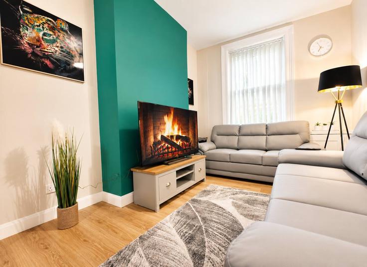 Belfast, Belfast에 위치한 Building Balfour Avenue - comfy-belfast-stays - 1539992 유닛의 세련된 인테리어가 돋보이는 거실