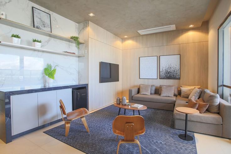 Elegant gestaltetes Wohnzimmer mit moderner Einrichtung in einer Wohnung im Building Rua Joaquim Floriano - conviva-stay - 1539084 in Itaim Bibi, São Paulo