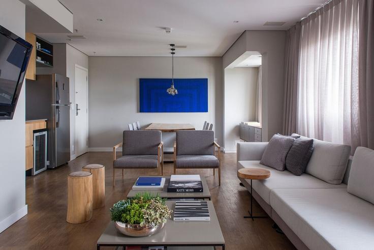 Elegant gestaltetes Wohnzimmer mit moderner Einrichtung in einer Wohnung im Building Rua Amauri - conviva-stay - 1539172 in Itaim Bibi, São Paulo