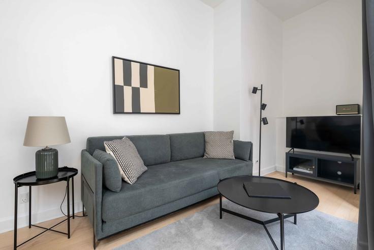 Elegant gestaltetes Wohnzimmer mit moderner Einrichtung in einer Wohnung im Building Frederiksberggade - copenhagen-living - 1640110 in Copenhagen, Copenhagen Elegant gestaltetes Wohnzimmer mit moderner Einrichtung in einer Wohnung im Building Frederiksberggade - copenhagen-living - 1640110 in Copenhagen, Copenhagen