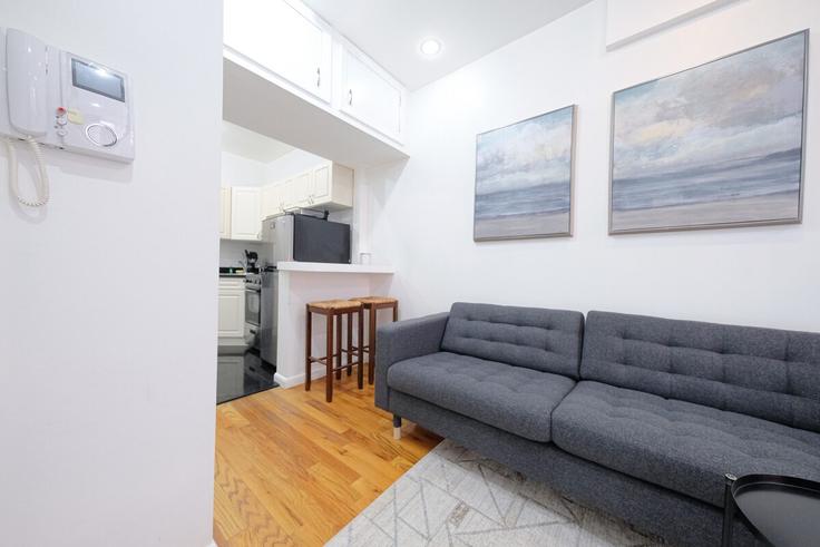 Manhattan, New York에 위치한 Building East 103rd Street - coutinhoproperties - 1032007 - NYC 유닛의 세련된 인테리어가 돋보이는 거실