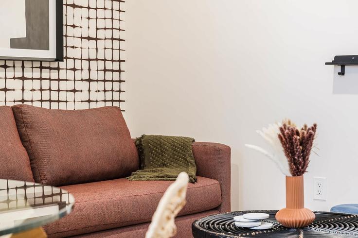 Elegantly designed living room with modern furnishings in an apartment at Building Northeast 4th Avenue - cozysuites-guesty - 1272302 - MIA in Miami, Miami