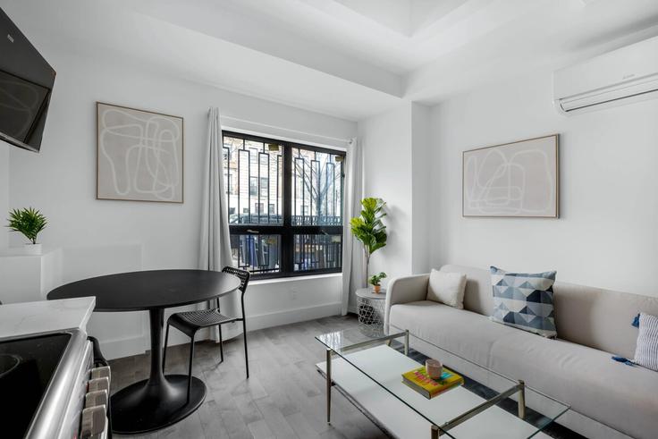 Sala de estar elegantemente projetada com móveis modernos em um apartamento no Building East 128th Street - daniel-ohebshalom - 1285573 - NYC em Manhattan, New York