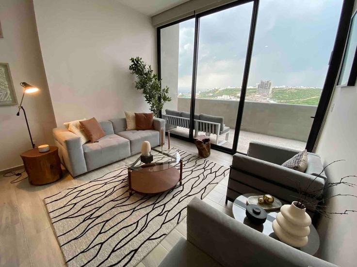 Salle de séjour élégante avec mobilier moderne dans un appartement à Building Avenida Paseo Monte Miranda Oriente 13 - destyna-wellcation-properties - 1510556 à San Isidro Miranda, San Isidro Miranda Salle de séjour élégante avec mobilier moderne dans un appartement à Building Avenida Paseo Monte Miranda Oriente 13 - destyna-wellcation-properties - 1510556 à San Isidro Miranda, San Isidro Miranda