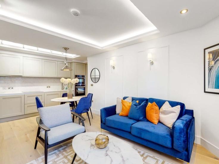 London City of WestminsterのBuilding Brompton Road - devereuxresidences - 1536804のアパートメントにある、モダンな家具を備えたエレガントなデザインのリビングルーム