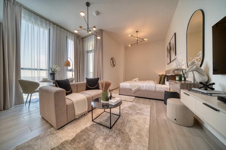 Dubai Production City, Dubai 소재 Building Tariaq Bedon Esm - dlx-holiday-homes - 1238749 - DXB 유닛에 마련된, 현대적인 가구로 꾸며진 우아한 디자인의 거실 Dubai Production City, Dubai 소재 Building Tariaq Bedon Esm - dlx-holiday-homes - 1238749 - DXB 유닛에 마련된, 현대적인 가구로 꾸며진 우아한 디자인의 거실