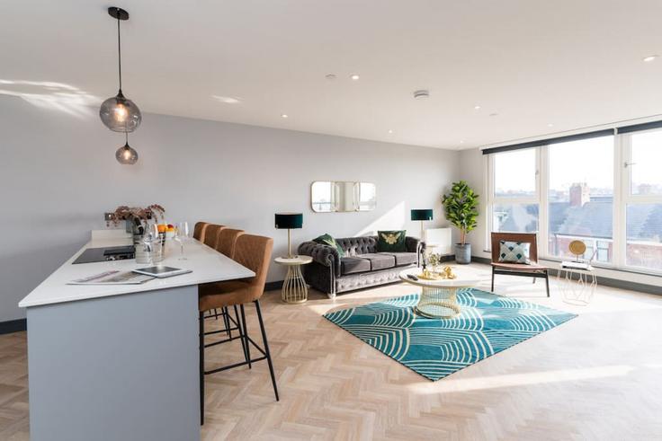 Building Windsor Road - dragonservicedrentals - 1050904 - LON adresindeki bir dairede modern mobilyalarla zarif bir şekilde tasarlanmış oturma odası Penarth, Penarth