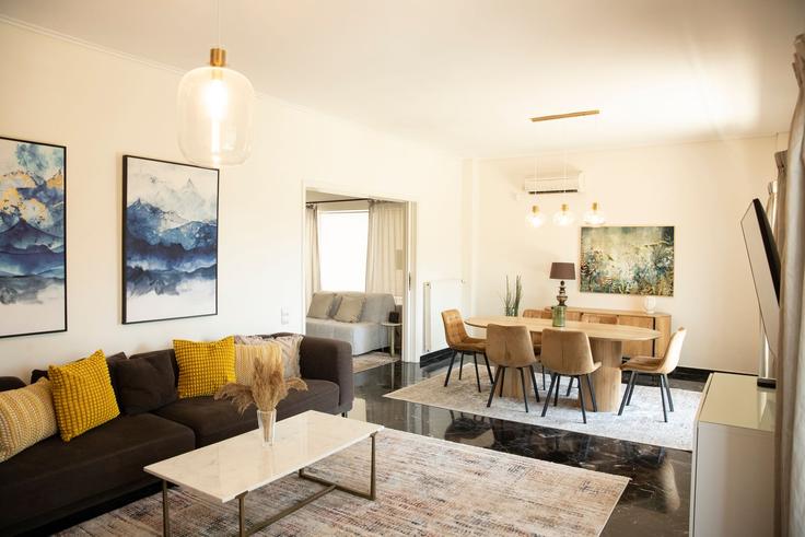 Jersey City, Jersey City에 위치한 Building Likourgou - dream-stays - 1501173 유닛의 세련된 인테리어가 돋보이는 거실