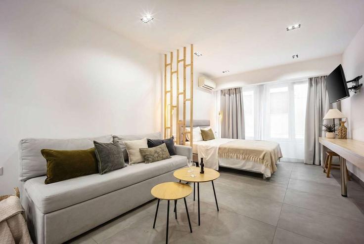 Elegantly designed living room with modern furnishings in an apartment at Building Thiseos - dsad - 1610256 in Central Athens, Athens Elegantly designed living room with modern furnishings in an apartment at Building Thiseos - dsad - 1610256 in Central Athens, Athens