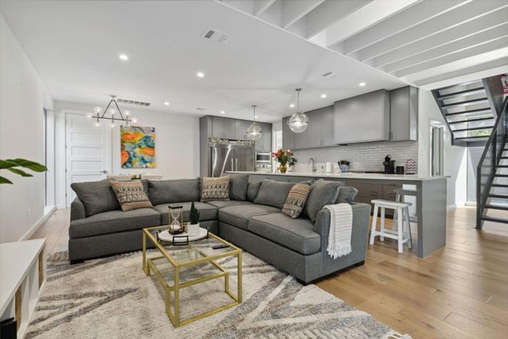 Elegantly designed living room with modern furnishings in an apartment at Building Roseland Avenue - dunyha - 1583913 in Dallas, Dallas