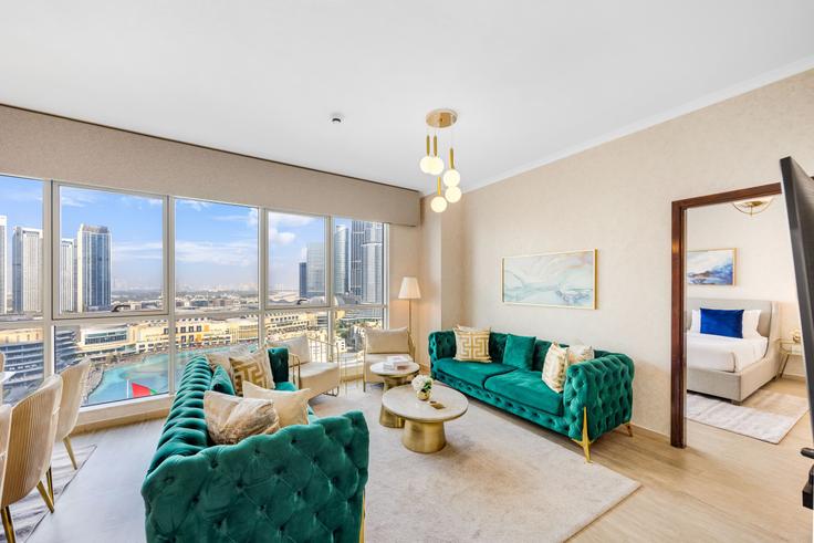 Building Tariaq Bedon Esm - durrani-holiday-homes-llc - 1294916 - DXB adresindeki bir dairede modern mobilyalarla zarif bir şekilde tasarlanmış oturma odası Downtown Dubai, Dubai Building Tariaq Bedon Esm - durrani-holiday-homes-llc - 1294916 - DXB adresindeki bir dairede modern mobilyalarla zarif bir şekilde tasarlanmış oturma odası Downtown Dubai, Dubai