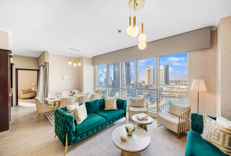 Salle de séjour élégante avec mobilier moderne dans un appartement à Building Tariaq Bedon Esm - durrani-holiday-homes-llc - 1294921 - DXB à Downtown Dubai, Dubai Salle de séjour élégante avec mobilier moderne dans un appartement à Building Tariaq Bedon Esm - durrani-holiday-homes-llc - 1294921 - DXB à Downtown Dubai, Dubai