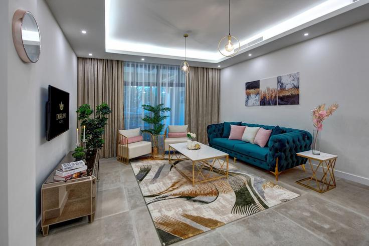 Elegantly designed living room with modern furnishings in an apartment at Building Sheikh Mohammed bin Rashid Boulevard - durrani-holiday-homes-llc - 1294927 - DXB in Downtown Dubai, Dubai Elegantly designed living room with modern furnishings in an apartment at Building Sheikh Mohammed bin Rashid Boulevard - durrani-holiday-homes-llc - 1294927 - DXB in Downtown Dubai, Dubai