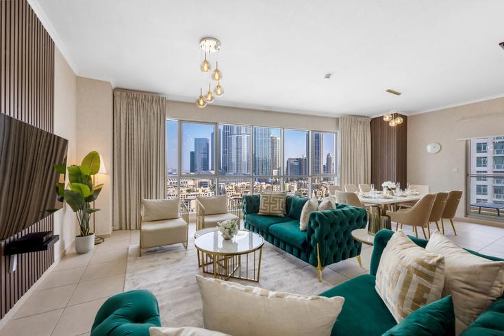 Building Tariaq Bedon Esm - durrani-holiday-homes-llc - 1294929 - DXB adresindeki bir dairede modern mobilyalarla zarif bir şekilde tasarlanmış oturma odası Downtown Dubai, Dubai Building Tariaq Bedon Esm - durrani-holiday-homes-llc - 1294929 - DXB adresindeki bir dairede modern mobilyalarla zarif bir şekilde tasarlanmış oturma odası Downtown Dubai, Dubai