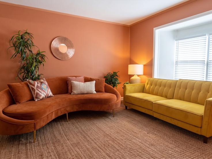 Salle de séjour élégante avec mobilier moderne dans un appartement à Building Bengston Street - east-austin-stays - 1579527 à Austin, Austin