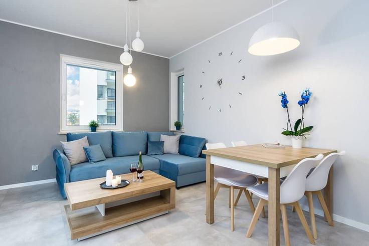 Sala de estar elegantemente projetada com móveis modernos em um apartamento no Building Sołecka - elite-apartments - 1320106 em Gdańsk, Gdańsk Sala de estar elegantemente projetada com móveis modernos em um apartamento no Building Sołecka - elite-apartments - 1320106 em Gdańsk, Gdańsk
