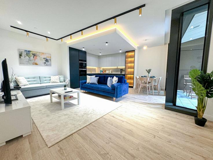 Salle de séjour élégante avec mobilier moderne dans un appartement à Building Bollinder Place - elite-property-london - 1547225 à London Borough of Islington, London