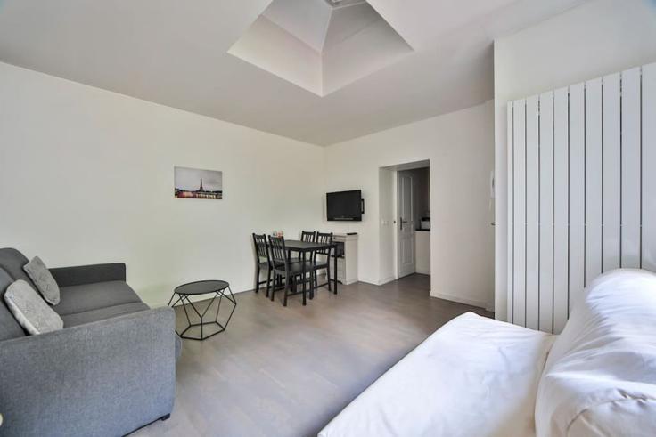 Elegantly designed living room with modern furnishings in an apartment at Building Rue Ligner - evengestion - 1044832 - PAR in 20th arrondissement of Paris, Paris
