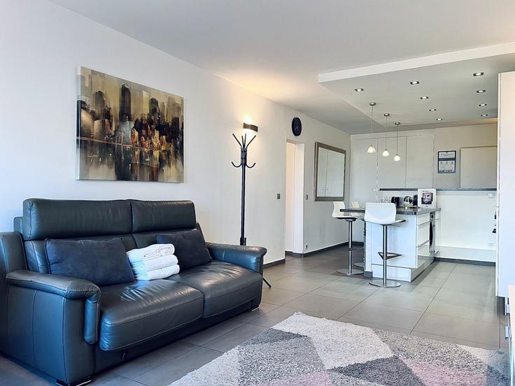 Elegantly designed living room with modern furnishings in an apartment at Building Avenue du Maine - evengestion - 1045904 - PAR in 14th arrondissement, Paris
