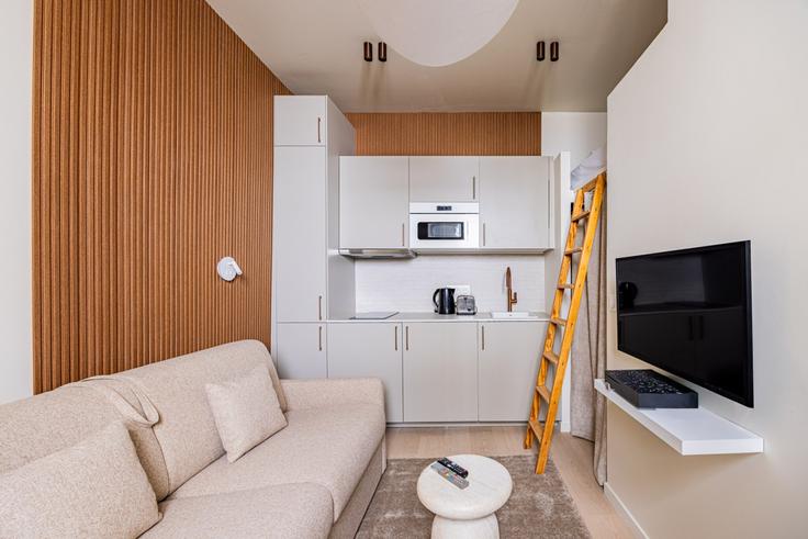 18th arrondissement, Paris에 위치한 Building Rue Houdon - evengestion - 1560836 유닛의 세련된 인테리어가 돋보이는 거실 18th arrondissement, Paris에 위치한 Building Rue Houdon - evengestion - 1560836 유닛의 세련된 인테리어가 돋보이는 거실