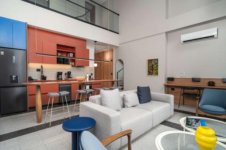 Salle de séjour élégante avec mobilier moderne dans un appartement à Building Avenida 9 Norte - exstr-apartments-1 - 1520921 à Santa Monica Residential, Cali Salle de séjour élégante avec mobilier moderne dans un appartement à Building Avenida 9 Norte - exstr-apartments-1 - 1520921 à Santa Monica Residential, Cali