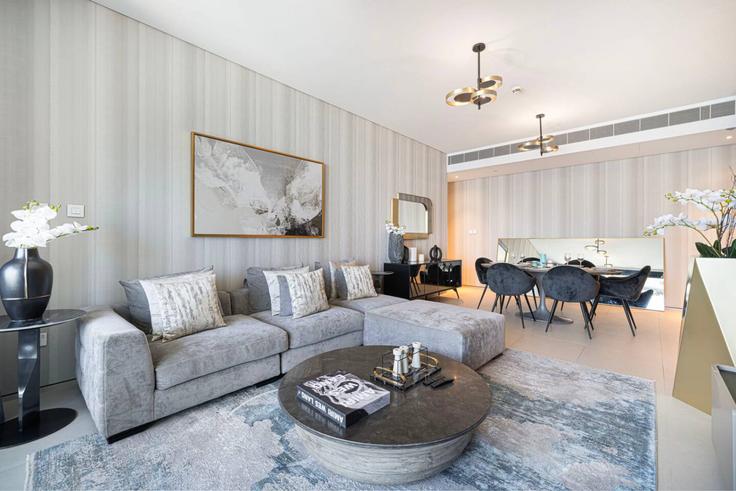Building Al Mamsha Street - farwell-gervase - 1352470 adresindeki bir dairede modern mobilyalarla zarif bir şekilde tasarlanmış oturma odası Dubai Marina, Dubai Building Al Mamsha Street - farwell-gervase - 1352470 adresindeki bir dairede modern mobilyalarla zarif bir şekilde tasarlanmış oturma odası Dubai Marina, Dubai