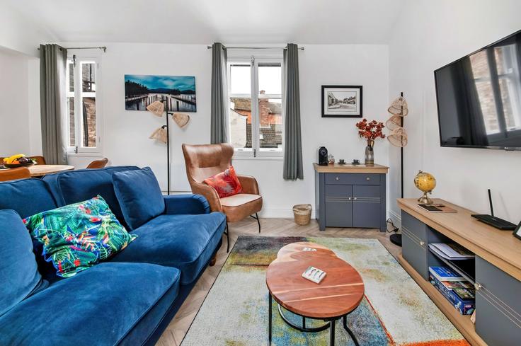 Sala de estar elegantemente projetada com móveis modernos em um apartamento no Building Bridge Street - finest-retreats - 1329689 em Borough of Harrogate, York