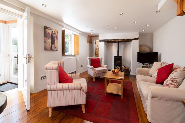 Salle de séjour élégante avec mobilier moderne dans un appartement à Building Fordhill Cottage - finest-retreats - 1696498 à North Devon District, Barnstaple