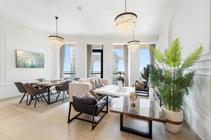 Elegant gestaltetes Wohnzimmer mit moderner Einrichtung in einer Wohnung im Building Sheikh Mohammed bin Rashid Boulevard - first-class - 1336286 in Downtown Dubai, Dubai Elegant gestaltetes Wohnzimmer mit moderner Einrichtung in einer Wohnung im Building Sheikh Mohammed bin Rashid Boulevard - first-class - 1336286 in Downtown Dubai, Dubai