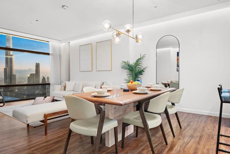 Salle de séjour élégante avec mobilier moderne dans un appartement à Building Tariaq Bedon Esm - first-class - 1336315 à Trade Center, Dubai