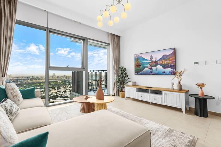 Zaa'beel Second, Dubai에 위치한 Building Tariaq Bedon Esm - first-class - 1336462 아파트의 세련된 인테리어가 돋보이는 거실