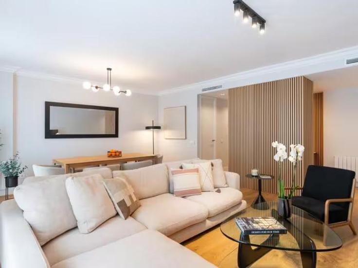 Elegant gestaltetes Wohnzimmer mit moderner Einrichtung in einer Wohnung im Building Calle del Doctor Castelo - flat-sweet-home - 1490340 in Retiro, Madrid