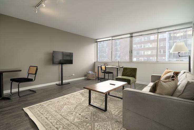 Chicago, Chicago에 위치한 Building South Ashland Avenue - flexhome - 1379050 유닛의 세련된 인테리어가 돋보이는 거실