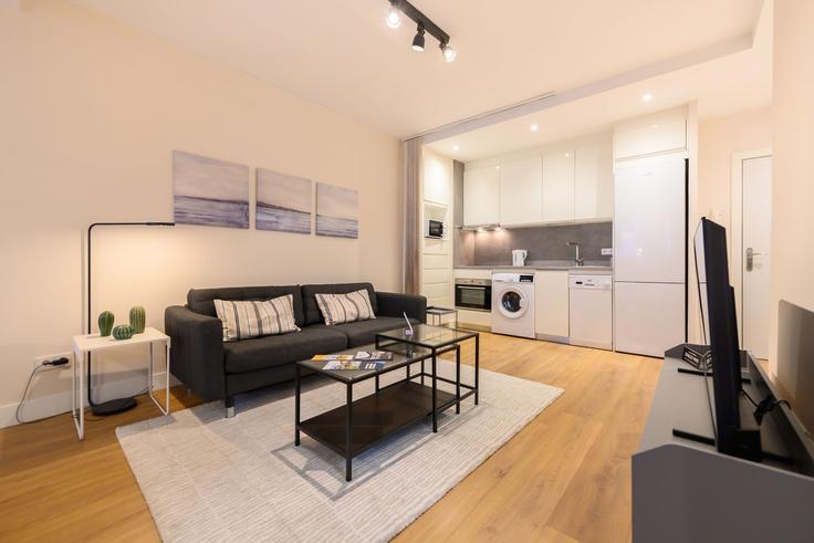 Madrid ChamartínのBuilding Calle de Benigno Soto - for-you-rentals - 1366485のアパートメントにある、モダンな家具を備えたエレガントなデザインのリビングルーム