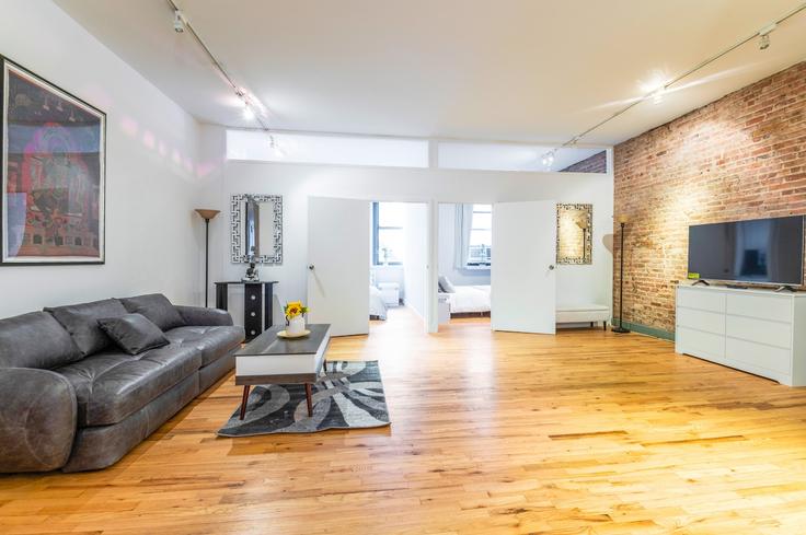 Manhattan, New York에 위치한 Building Warren Street - furnishedhabitat - 1323899 유닛의 세련된 인테리어가 돋보이는 거실